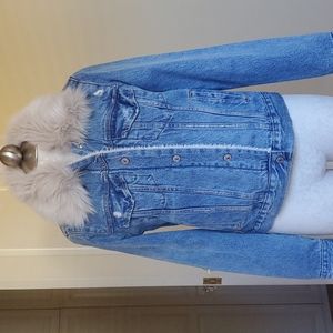 Abercrombie sherpa fur collar jacket S